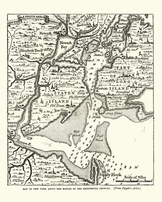 Framed Print : Map of New York in the mid 18th Century Framed Print : Map of New York in the mid 18th Century