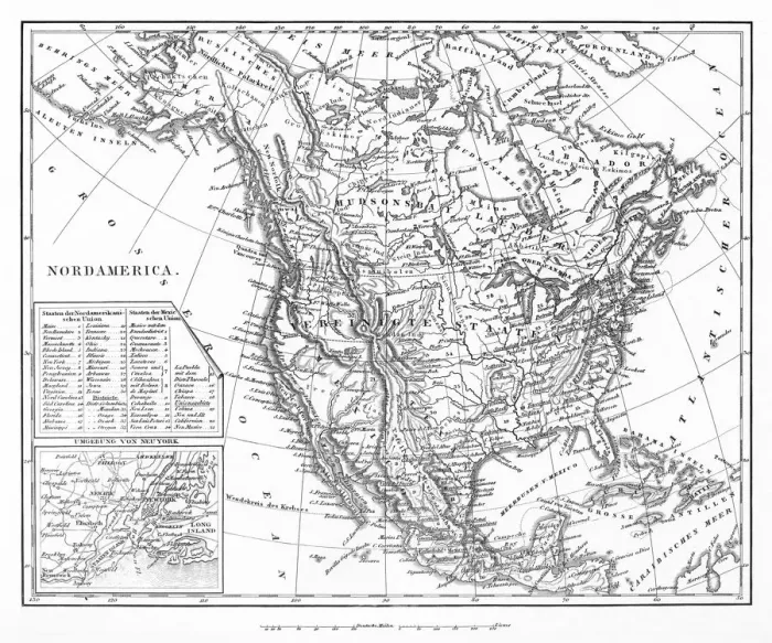 Framed Print : Map of North America Framed Print : Map of North America