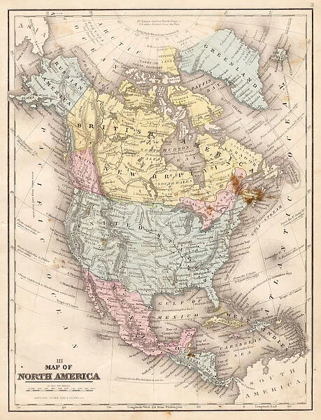 Map of North America 1867