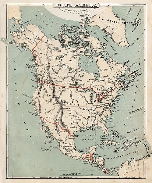 Map of North America 1869
