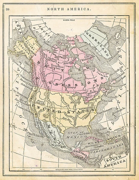 Map of North America 1871