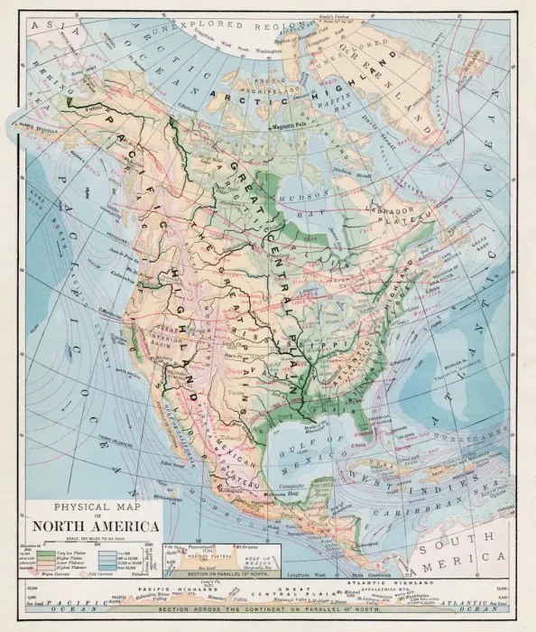 Framed Print : Map of North America 1877 Framed Print : Map of North America 1877