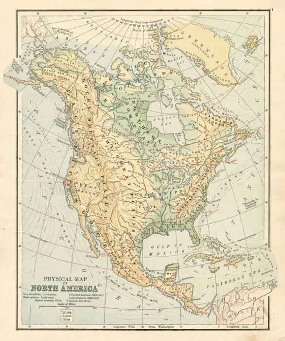 Framed Print : Map North America 1881 Framed Print : Map North America 1881