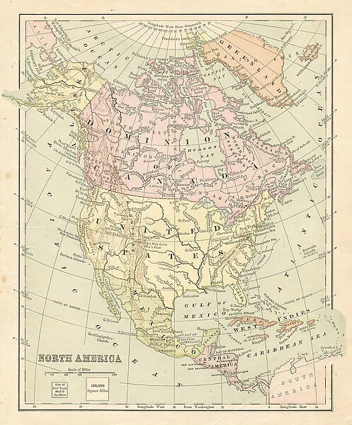 Map North America 1881