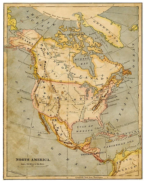 Map of North America 1883