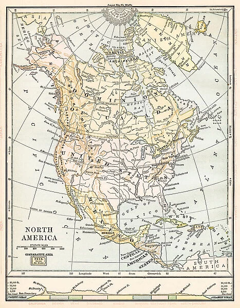 Map North America 1888