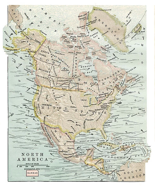 Map of North America 1889
