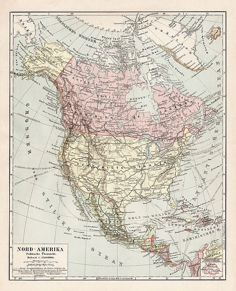 Map of North America 1900