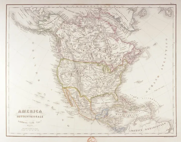 Framed Print : Map of North America Framed Print : Map of North America