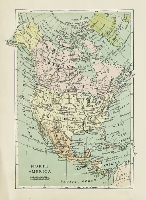 Framed Print : Map of North America Framed Print : Map of North America