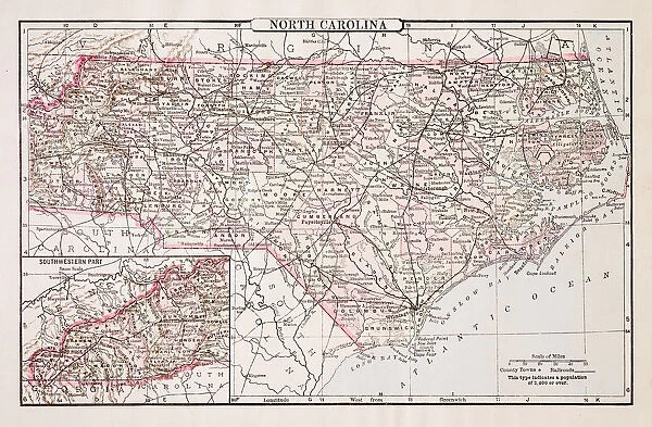 Map of North Carolina 1894