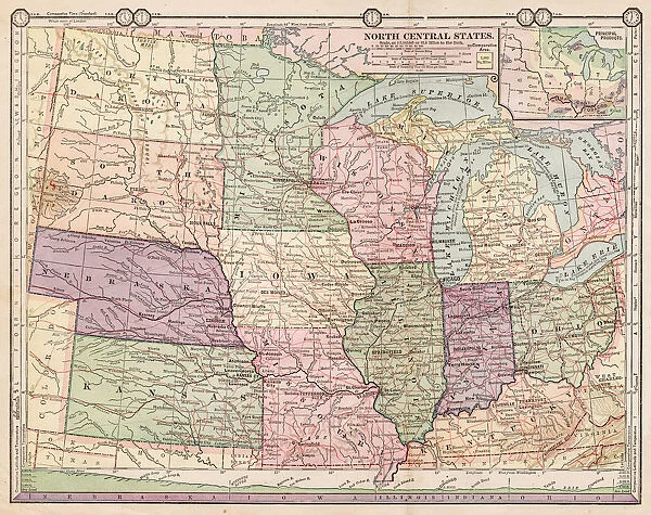 Map of North Central states1889
