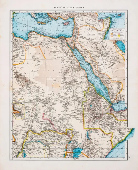 Framed Print : Map of North east Africa 1896 Framed Print : Map of North east Africa 1896