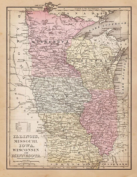 Map of North Esat States 1881
