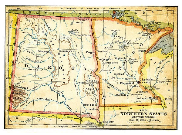Map of the North western states 1883