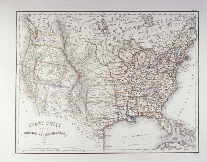 Framed Print : Map of the Northen United States Framed Print : Map of the Northen United States