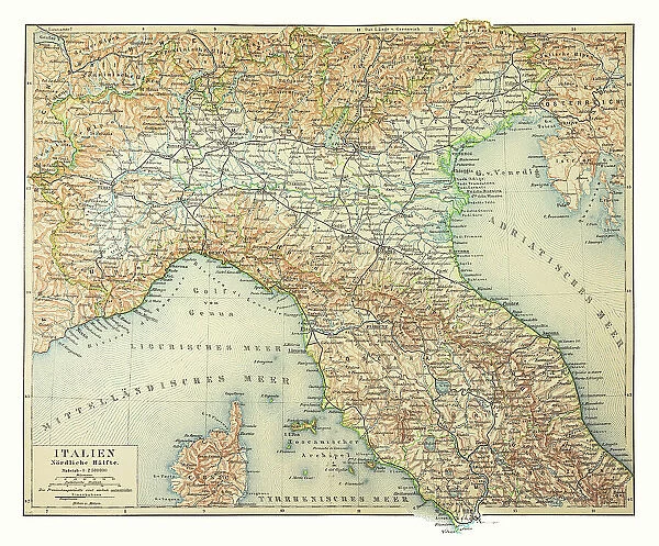Map of northern Italy 1895
