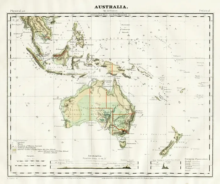 Framed Print : Map of Oceania 1868 Framed Print : Map of Oceania 1868