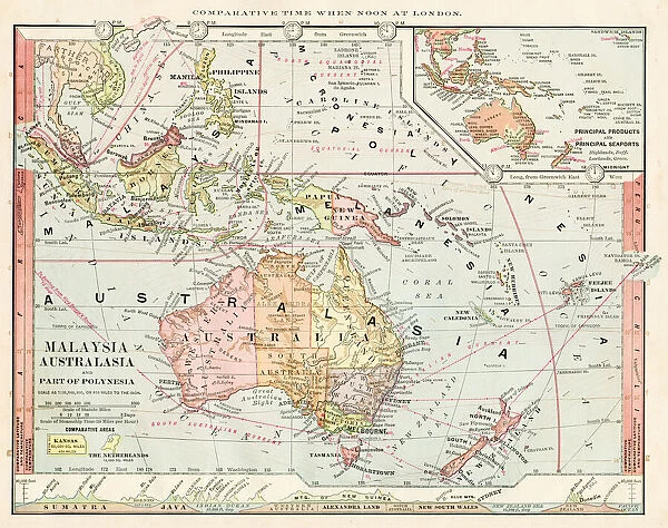 Map of Oceania 1886