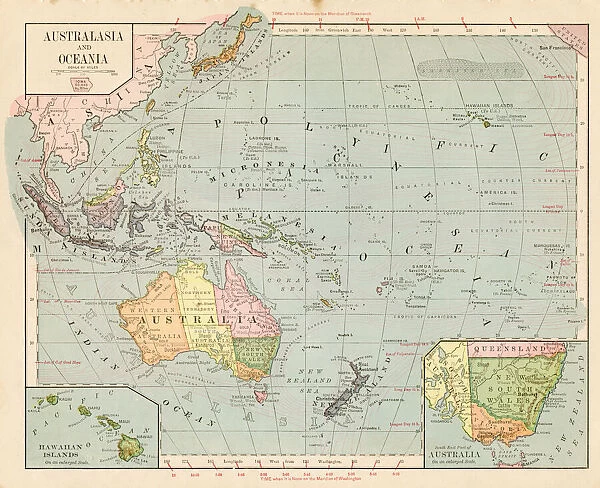 Map of Oceania Australia 1899
