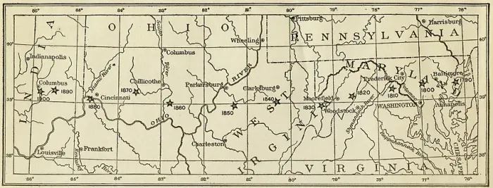 Framed Print : Map Ohio, Virginia, Pennsylvania 1899 Framed Print : Map Ohio, Virginia, Pennsylvania 1899