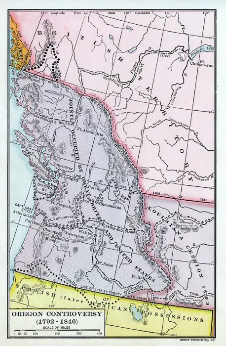 Framed Print : Map Of The Oregon Controversy (1792 - 1846) Framed Print : Map Of The Oregon Controversy (1792 - 1846)