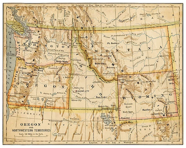 Map of Oregon and northwestern territories 1883