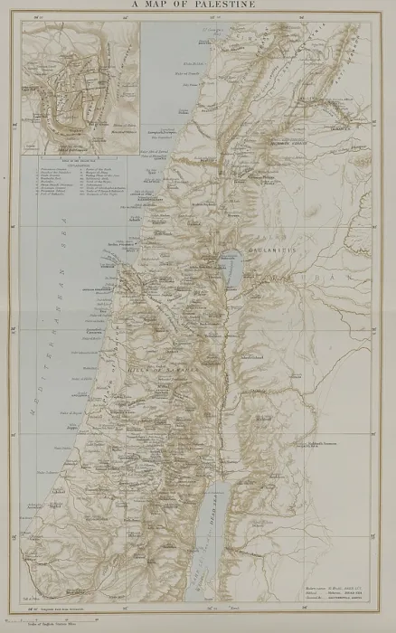 Framed Print : Map Of Palestine Framed Print : Map Of Palestine