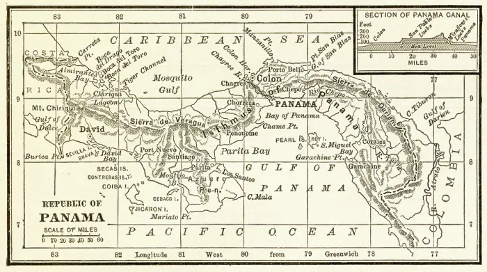 Framed Print : Map of Panama 1899