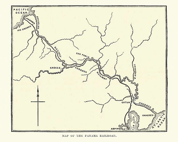 Map of the Panama Railroad, 19th Century