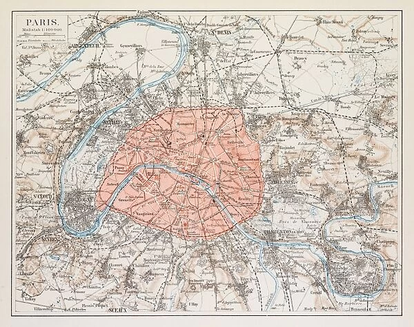 Map of Paris 1895