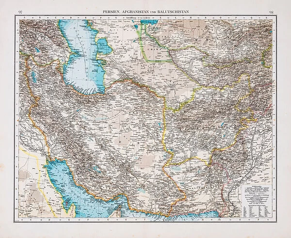Map of Persian and Afghanistan 1896