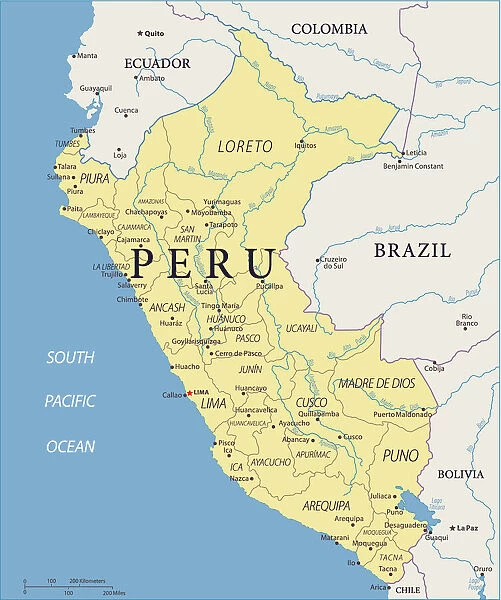 Map of Peru - Vector