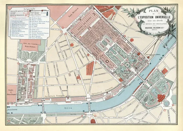 Framed Print : Map, Plan of the Paris Exposition Universelle of 1889, France Framed Print : Map, Plan of the Paris Exposition Universelle of 1889, France