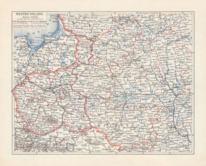 Framed Print : Map of Poland and Western Russia (Belarus), lithograph, published 1897 Framed Print : Map of Poland and Western Russia (Belarus), lithograph, published 1897