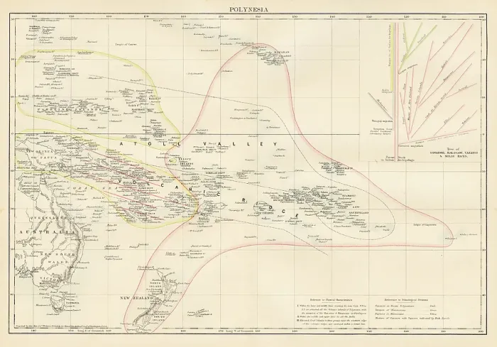 Framed Print : Map of the Polynesia regions 1878 Framed Print : Map of the Polynesia regions 1878