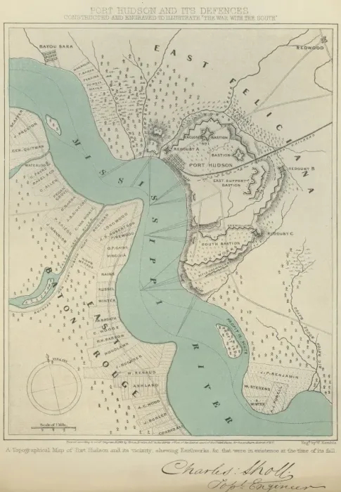 Framed Print : Map of Port Hudson Framed Print : Map of Port Hudson