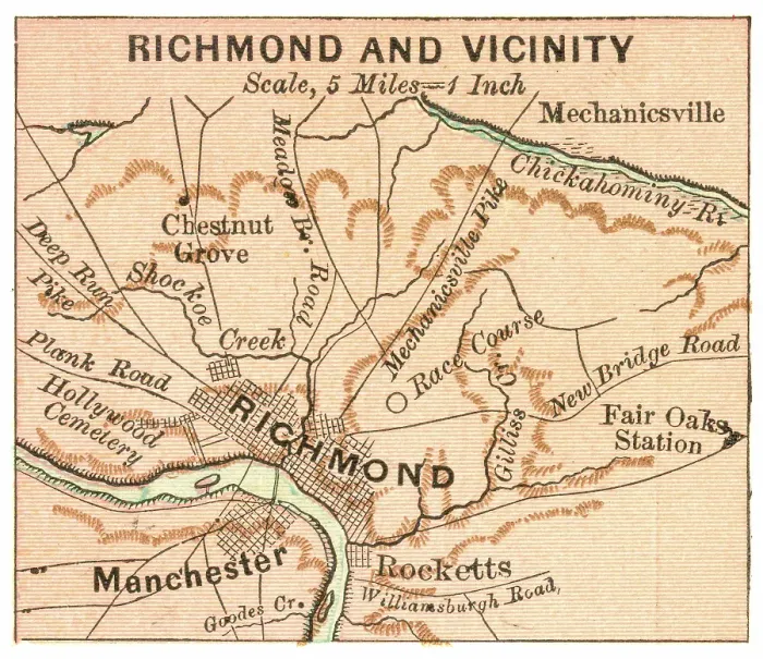 Framed Print : Map of Richmond 1899