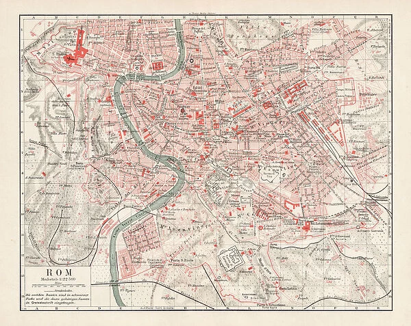 Map of Rome 1900