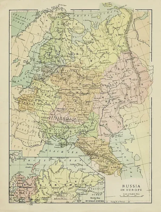 Framed Print : Map of Russia Framed Print : Map of Russia
