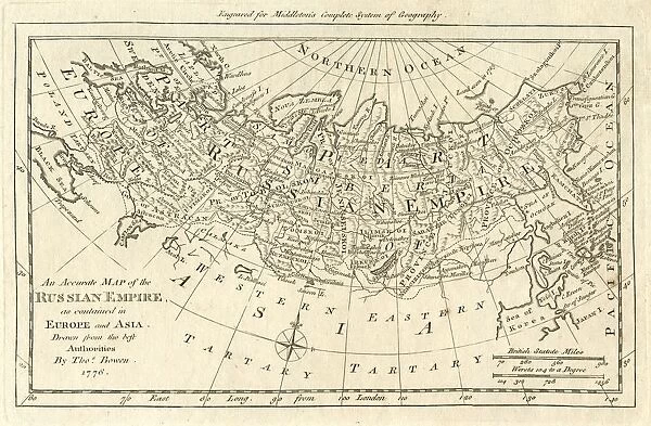 Map of the Russian Empire 18th century 1778