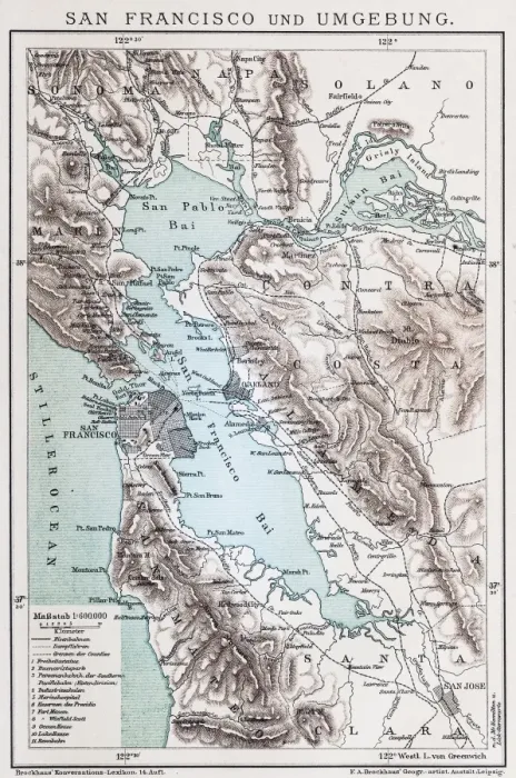 Framed Print : Map of San Francisco Framed Print : Map of San Francisco