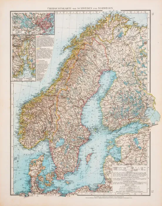Framed Print : Map of Scandinavia 1896 Framed Print : Map of Scandinavia 1896
