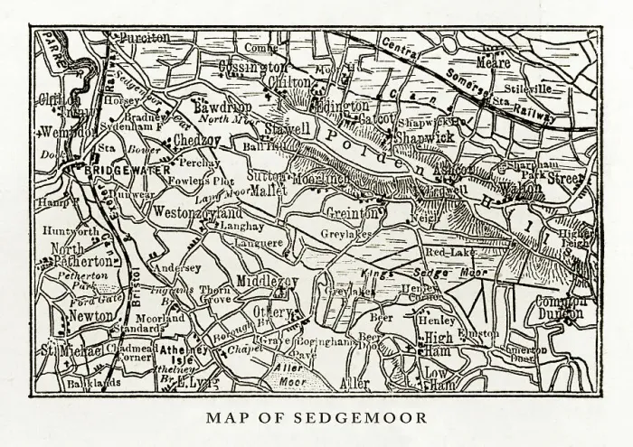 Framed Print : Map of Sedgemoor, Somerset, England Victorian Engraving, 1840 Framed Print : Map of Sedgemoor, Somerset, England Victorian Engraving, 1840