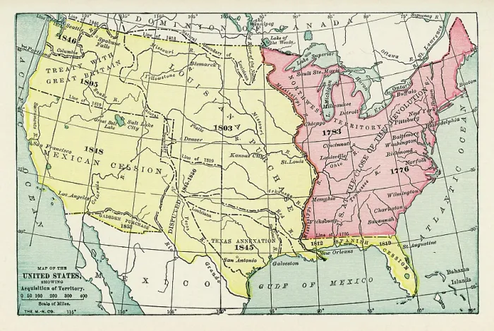 Framed Print : Map Showing The Acquisition Of Territory Of The United States Framed Print : Map Showing The Acquisition Of Territory Of The United States