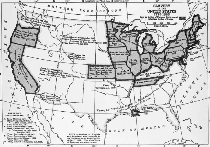 Framed Print : Map Showing the Distribution of Slavery in the United States Framed Print : Map Showing the Distribution of Slavery in the United States