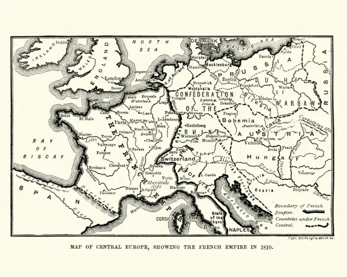 Framed Print : Map showing the French Empire in 1810 Framed Print : Map showing the French Empire in 1810