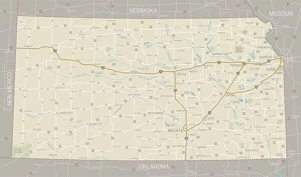 Map showing the roads in Kansas city