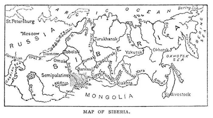 Framed Print : Map of Siberia Framed Print : Map of Siberia