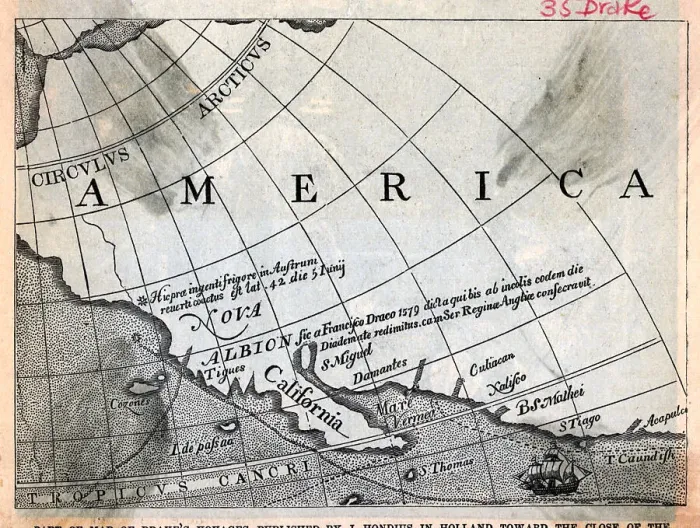Framed Print : Map of Sir Francis Drake's Voyages Framed Print : Map of Sir Francis Drake's Voyages